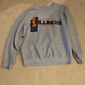 Gildan Gray University of Illinois Crewneck Sweater